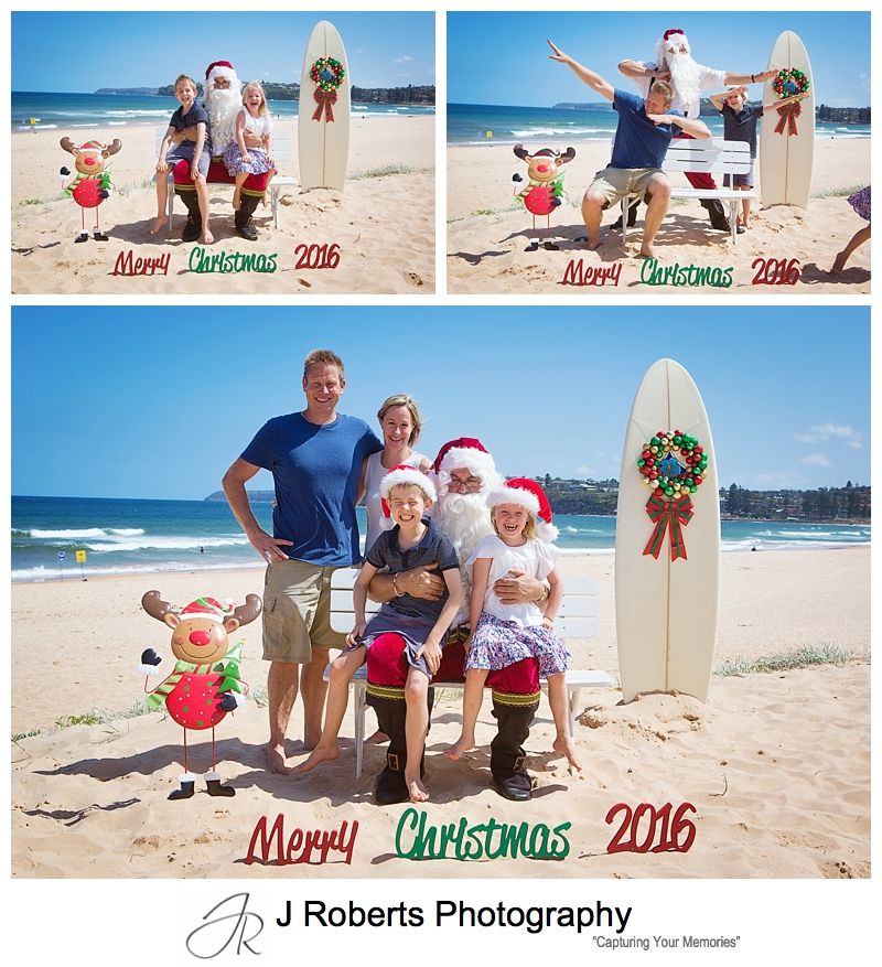 Aussie Beach Santa Photos on the Northern Beaches Sydney